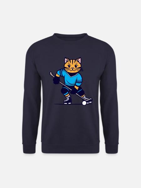 Eishockey Kinder Katze I lustige Tiere | Sport - Unisex Pullover - Navy