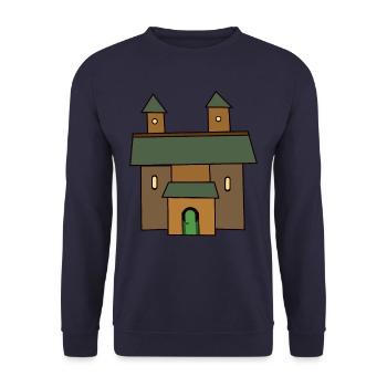 Castle, Middle Ages, Knights, Castle, Fairytale, Fortress - Unisex Sweatshirt - navy - Front - Alina (178cm) & Michal (187cm)