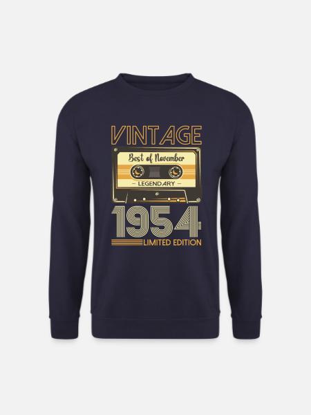 69. Geburtstag Kassette November Jahrgang 1954 - Unisex Pullover - Navy