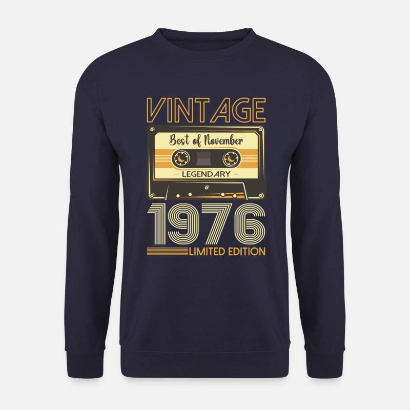 47. Geburtstag Kassette November Jahrgang 1976 - Unisex Pullover - Navy