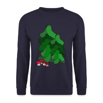October Autumn Forest Fir Trees Toadstools Mushrooms - Unisex Sweatshirt - navy - Front - Alina (178cm) & Michal (187cm)