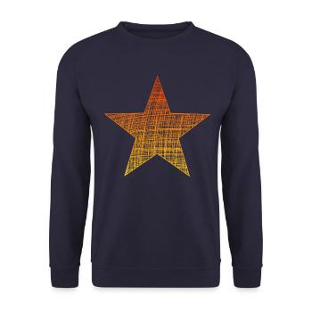orange star stern orange - Unisex Pullover - Navy - Vorne - Alina (178cm) & Michal (187cm)