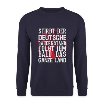 Stirbt der deutsche Bauernstand folgt ihm bald das - Unisex Pullover - Navy - Vorne - Alina (178cm) & Michal (187cm)