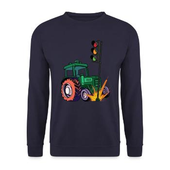 The traffic lights have to go! Tractor rams traffic light - Unisex Sweatshirt - navy - Front - Alina (178cm) & Michal (187cm)