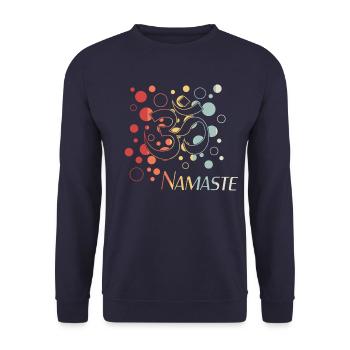 Namaste Yoga - Unisex Pullover - Navy - Vorne - Alina (178cm) & Michal (187cm)
