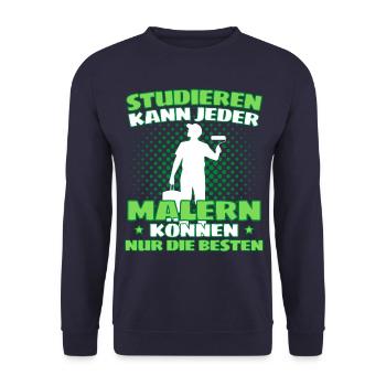 Maler Meister Spruch - Lustiges Maler Spruch - Unisex Pullover - Navy - Vorne - Alina (178cm) & Michal (187cm)
