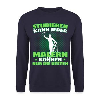 Maler Meister Spruch - Lustiges Maler Spruch - Unisex Pullover - Navy - Vorne - Alina (178cm) & Michal (187cm)