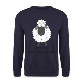 Offizielles Schlafshirt Schaf Schlafanzug Pyjama - Unisex Pullover - Navy - Vorne - Alina (178cm) & Michal (187cm)