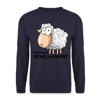 Offizielles Schlafshirt Schaf Schlafanzug Pyjama - Unisex Pullover - Navy - Vorne - Alina (178cm) & Michal (187cm)