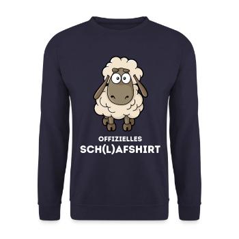 Offizielles Schlafshirt Schaf Schlafanzug Pyjama - Unisex Pullover - Navy - Vorne - Alina (178cm) & Michal (187cm)