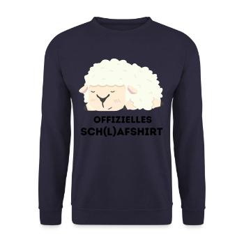 Offizielles Schlafshirt Schaf Schlafanzug Pyjama - Unisex Pullover - Navy - Vorne - Alina (178cm) & Michal (187cm)