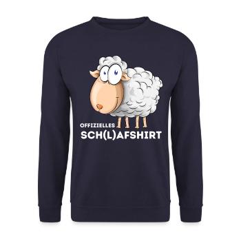 Offizielles Schlafshirt Schaf Schlafanzug Pyjama - Unisex Pullover - Navy - Vorne - Alina (178cm) & Michal (187cm)
