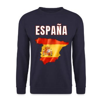 Maillot Espagne 2024 - Drapeau espagnol Espagne - Sweat-shirt Unisexe - marine - Devant - Alina (178cm) & Michal (187cm)