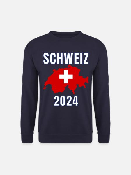 Schweiz 2024 Trikot - Schweizer Fahne Schweiz - Unisex Pullover - Navy