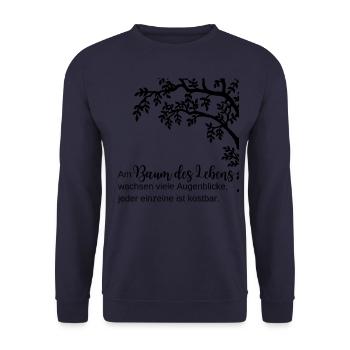 Arbre de vie - Citation d’arbre de vie - Sweat-shirt Unisexe - marine - Devant - Alina (178cm) & Michal (187cm)
