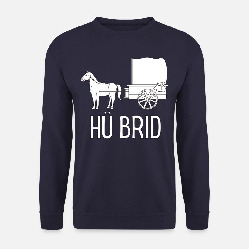 Hü Brid - Lustiges Hybrid Auto - Pferd Spruch - Unisex Pullover - Navy