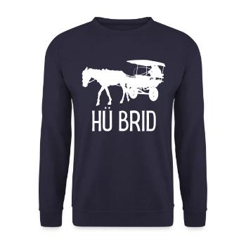 Hü Brid - Funny Hybrid Car - Horse Saying - Unisex Sweatshirt - navy - Front - Alina (178cm) & Michal (187cm)