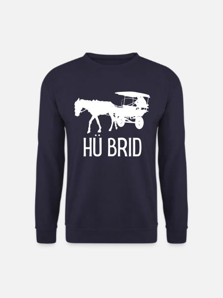 Hü Brid - Lustiges Hybrid Auto - Pferd Spruch - Unisex Pullover - Navy