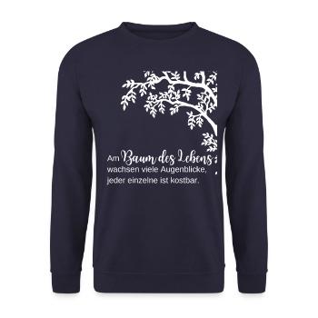 Arbre de vie - Citation d’arbre de vie - Sweat-shirt Unisexe - marine - Devant - Alina (178cm) & Michal (187cm)