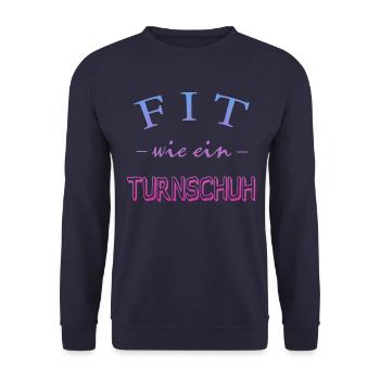 Fit wie ein Turnschuh - Unisex Pullover - Navy - Vorne - Alina (178cm) & Michal (187cm)