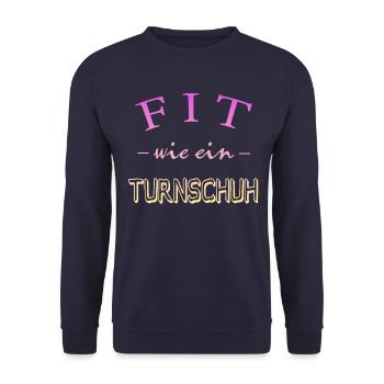Fit wie ein Turnschuh - Unisex Pullover - Navy - Vorne - Alina (178cm) & Michal (187cm)