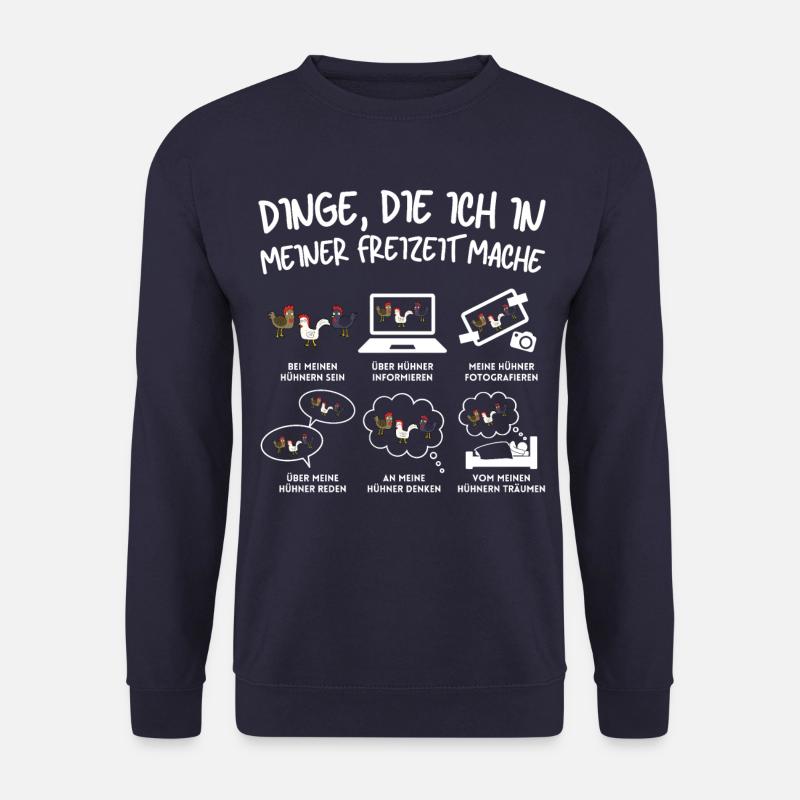 Lustiges Hühner Freizeit Chicken Huhn Bauer - Unisex Pullover - Navy