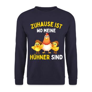J’AIME JUSTE LES POULETS ! D’ACCORD? Drôles de poulets - Sweat-shirt Unisexe - marine - Devant - Alina (178cm) & Michal (187cm)