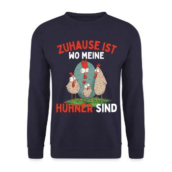 J’AIME JUSTE LES POULETS ! D’ACCORD? Drôles de poulets - Sweat-shirt Unisexe - marine - Devant - Alina (178cm) & Michal (187cm)