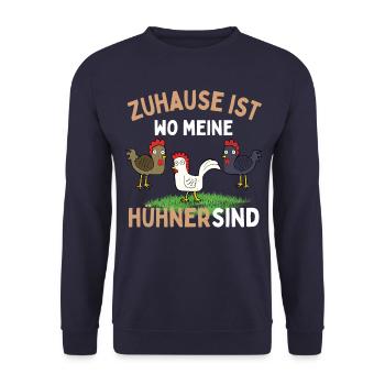 J’AIME JUSTE LES POULETS ! D’ACCORD? Drôles de poulets - Sweat-shirt Unisexe - marine - Devant - Alina (178cm) & Michal (187cm)