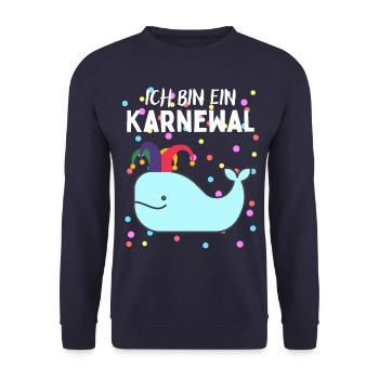 Karnewal - Lustiges Karneval Fasnacht Fasching - Unisex Sweatshirt - navy - Front - Alina (178cm) & Michal (187cm)