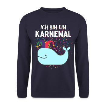 Karnewal - Lustiges Karneval Fasnacht Fasching - Unisex Sweatshirt - navy - Front - Alina (178cm) & Michal (187cm)