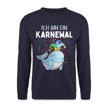 Karnewal - Lustiges Karneval Fasnacht Fasching - Unisex Sweatshirt - navy - Front - Alina (178cm) & Michal (187cm)