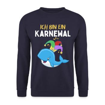 Karnewal - Lustiges Karneval Fasnacht Fasching - Unisex Sweatshirt - navy - Front - Alina (178cm) & Michal (187cm)