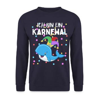 Karnewal - Lustiges Karneval Fasnacht Fasching - Unisex Sweatshirt - navy - Front - Alina (178cm) & Michal (187cm)