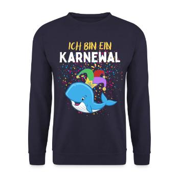 Karnewal - Lustiges Karneval Fasnacht Fasching - Unisex Sweatshirt - navy - Front - Alina (178cm) & Michal (187cm)