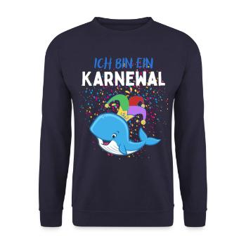 Karnewal - Lustiges Karneval Fasnacht Fasching - Unisex Sweatshirt - navy - Front - Alina (178cm) & Michal (187cm)