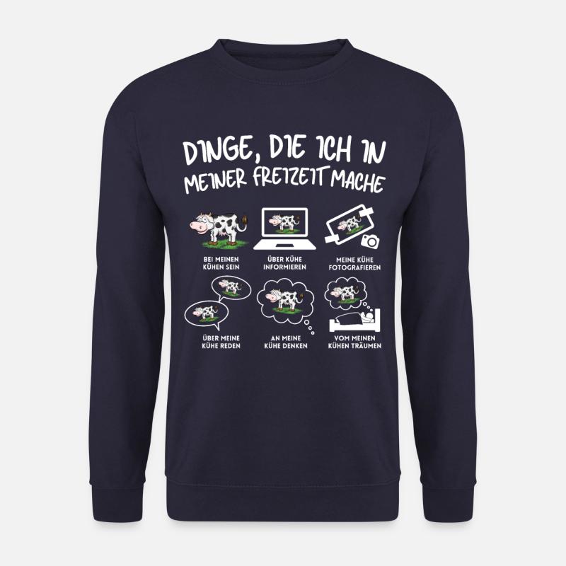 LUSTIGE KÜHE KUH BAUER SPRUCH Lustiges Bäuerin Kuh - Unisex Pullover - Navy