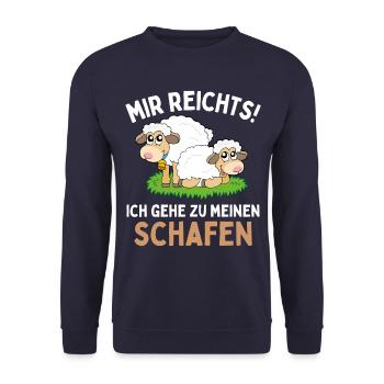 J’en ai assez! Je m’en vais à mes moutons ! Amusement - Sweat-shirt Unisexe - marine - Devant - Alina (178cm) & Michal (187cm)