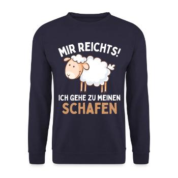 J’en ai assez! Je m’en vais à mes moutons ! Amusement - Sweat-shirt Unisexe - marine - Devant - Alina (178cm) & Michal (187cm)
