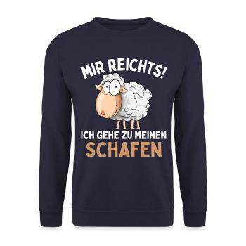 J’en ai assez! Je m’en vais à mes moutons ! Amusement - Sweat-shirt Unisexe - marine - Devant - Alina (178cm) & Michal (187cm)