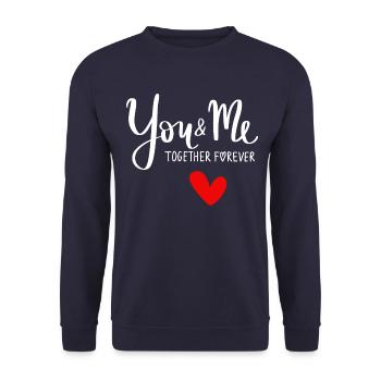 LOVE Heart Valentine's Day Love Heart Romance - Unisex Sweatshirt - navy - Front - Alina (178cm) & Michal (187cm)