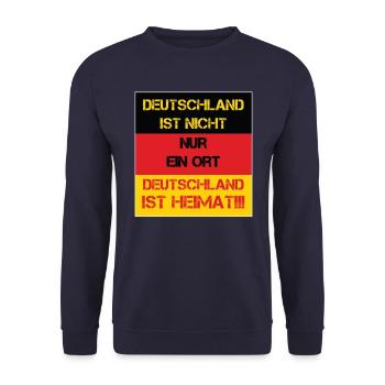 Deutschland ist Heimat - Unisex Pullover - Navy - Vorne - Alina (178cm) & Michal (187cm)