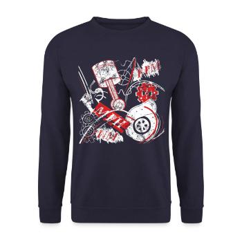 Passionnés de voitures, mécaniciens, mécatroniciens Automobile - Sweat-shirt Unisexe - marine - Devant - Alina (178cm) & Michal (187cm)