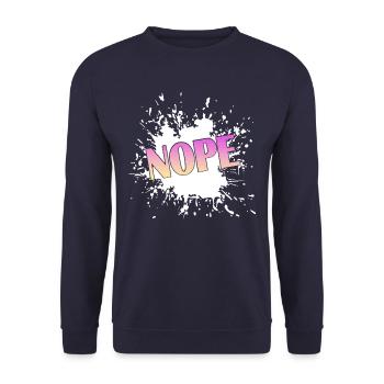 Nope - Unisex Pullover - Navy - Vorne - Alina (178cm) & Michal (187cm)