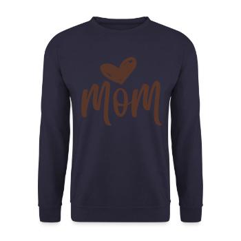 MOM LOVE - I love my Mommy - Mutter Mama Mammi - Unisex Sweatshirt - navy - Front - Alina (178cm) & Michal (187cm)