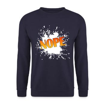 Nope - Unisex Pullover - Navy - Vorne - Alina (178cm) & Michal (187cm)