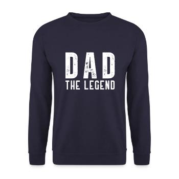Dad The Legend - Unisex Sweatshirt - navy - Front - Alina (178cm) & Michal (187cm)