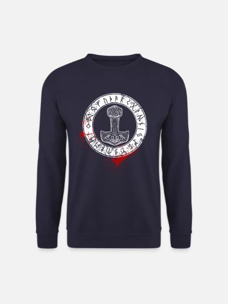 Marteau et runes de Thor, nordique, viking - Sweat-shirt Unisexe - marine
