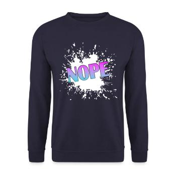 Nope - Unisex Pullover - Navy - Vorne - Alina (178cm) & Michal (187cm)