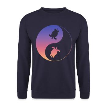 Schildkröten Schildkröte - Unisex Pullover - Navy - Vorne - Alina (178cm) & Michal (187cm)